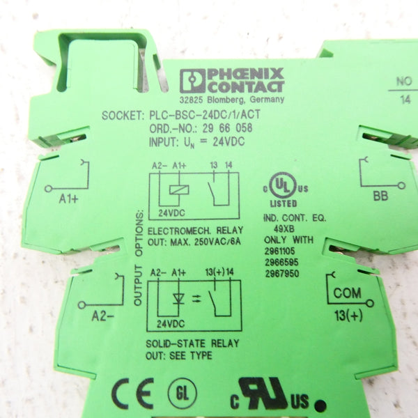 PHOENIX CONTACT PLC-BSC-24DC/1/ACT 2966058 24VDC NSNP