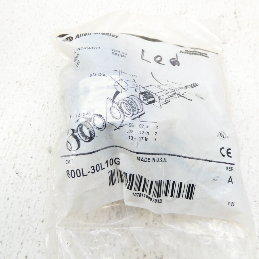 ALLEN BRADLEY 800L-30L10G SER. A 120VAC NSMP