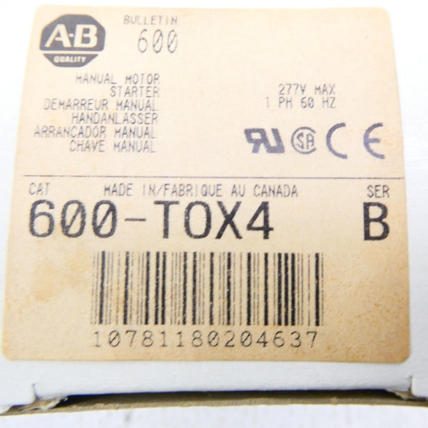 ALLEN BRADLEY 600-TOX4 SER. B 277V (AS PICTURED) (GY/BL) NSMP