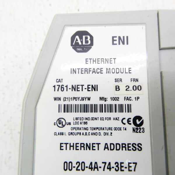 ALLEN BRADLEY 1761-NET-ENI SER. B F/W 2.00 NSNP