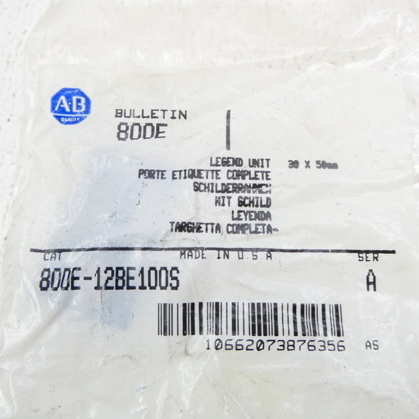 ALLEN BRADLEY 800E-12BE100S SER. A NSMP
