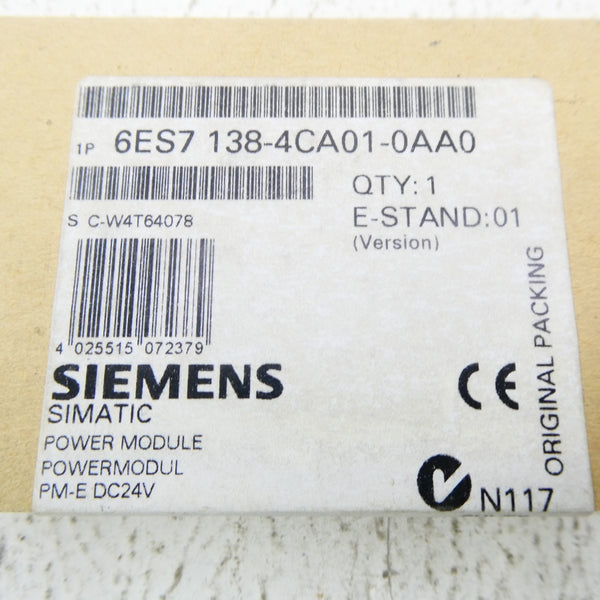 SIEMENS 6ES7138-4CA01-0AA0 24VDC NSFS