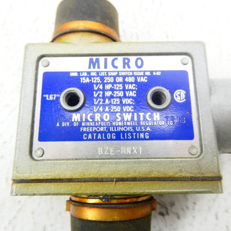 MICRO SWITCH BZE-RNX1 480VAC 15A (GREY) NSNP