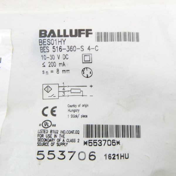 BALLUFF BES516-360-S4-C BES01HY 10-30VDC NSMP