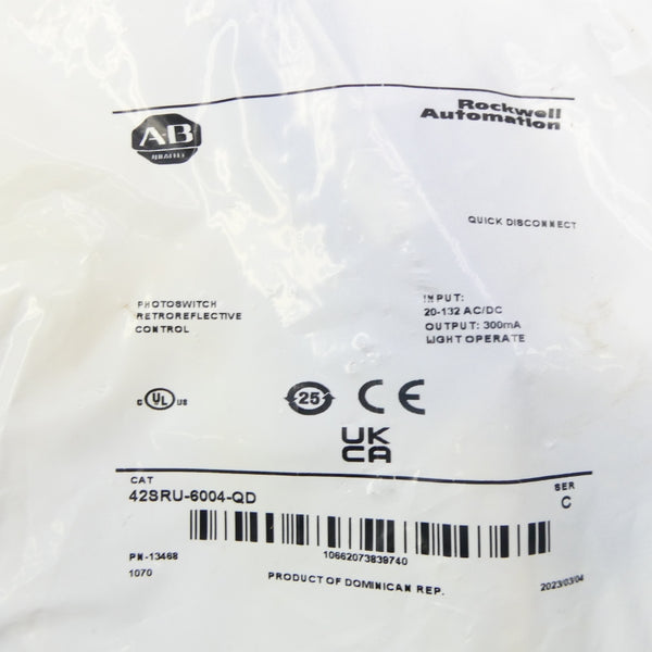 ALLEN BRADLEY 42SRU-6004-QD SER. C 20-132VAC/DC NSMP