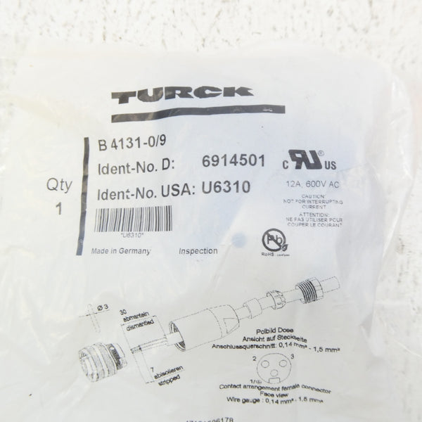 TURCK B4131-0/9 U6310 600VAC 12A NSMP