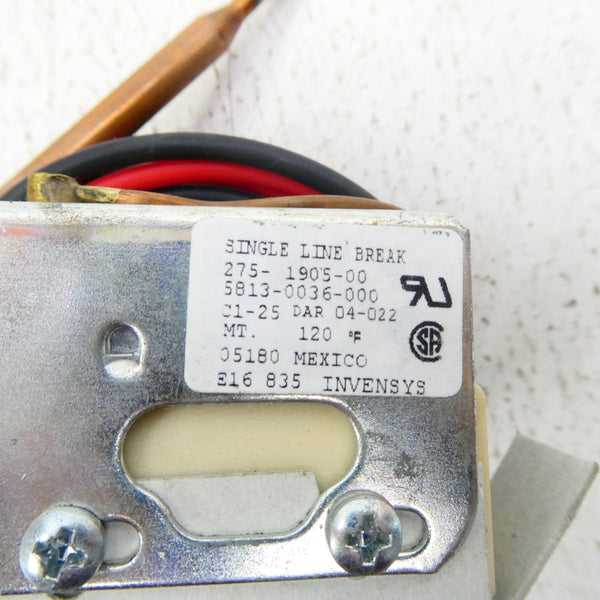 INVENSYS 275-1905-00 5813-0036-000 120'F NSNP