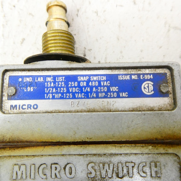 MICRO SWITCH BZV6-2RN2 480VAC 15A (GREY) NSNP