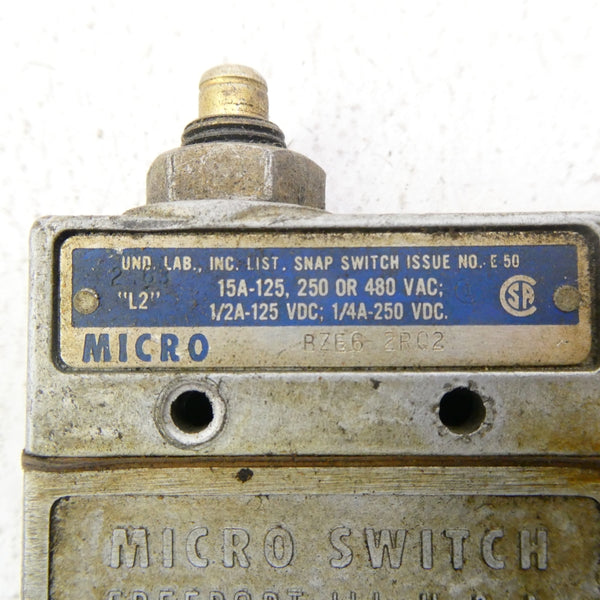 MICRO SWITCH BZE6-2RQ2 480VAC 15A (GREY) (AS PICTURED) UNMP