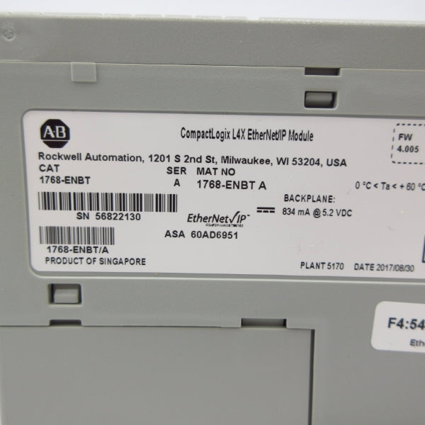 ALLEN BRADLEY 1768-ENBT SER. A F/W 4.005 5.2VDC NSMP
