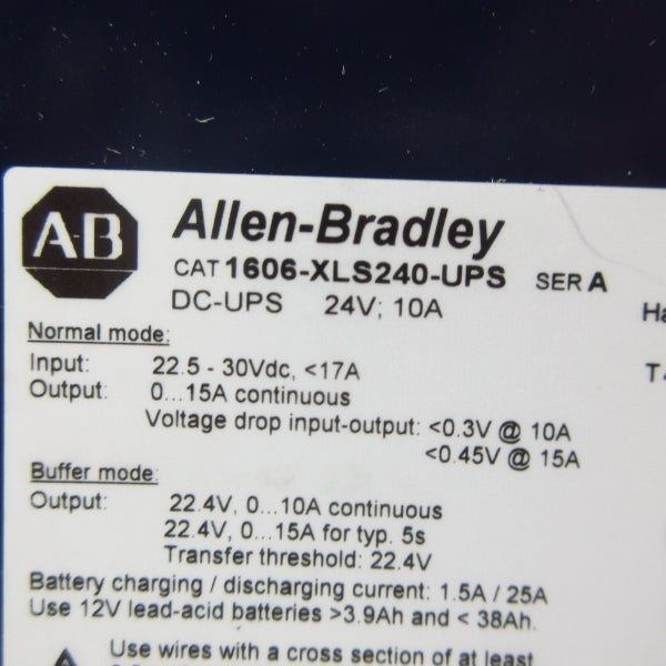 ALLEN BRADLEY 1606-XLS240-UPS SER. A 22.5-30VDC 17A NSMP