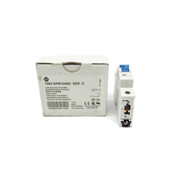 ALLEN BRADLEY 1492-SPM1D060 SER. D 277VAC 6A (PKG OF 2) NSMP