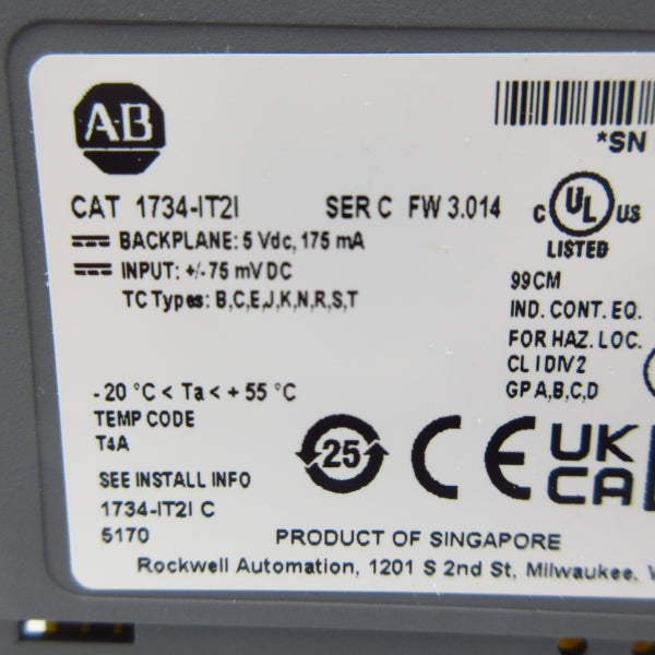 ALLEN BRADLEY 1734-IT2I SER. C F/W 3.014 NSMP
