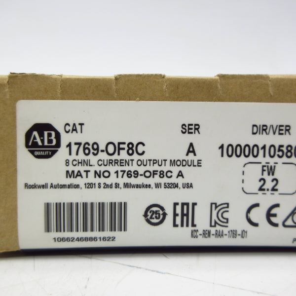 ALLEN BRADLEY 1769-OF8C SER. A F/W 2.2 DATE: 2017 NSFS