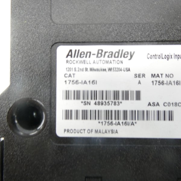 ALLEN BRADLEY 1756-IA16I SER. A F/W 3.004 24VDC NSNP