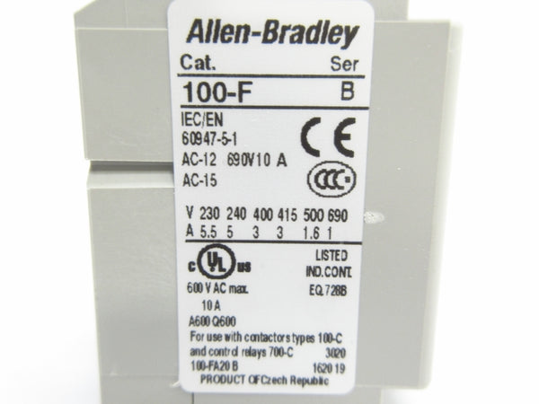 ALLEN BRADLEY 100-FA20 SER. B 600VAC 10A (WH) NSMP
