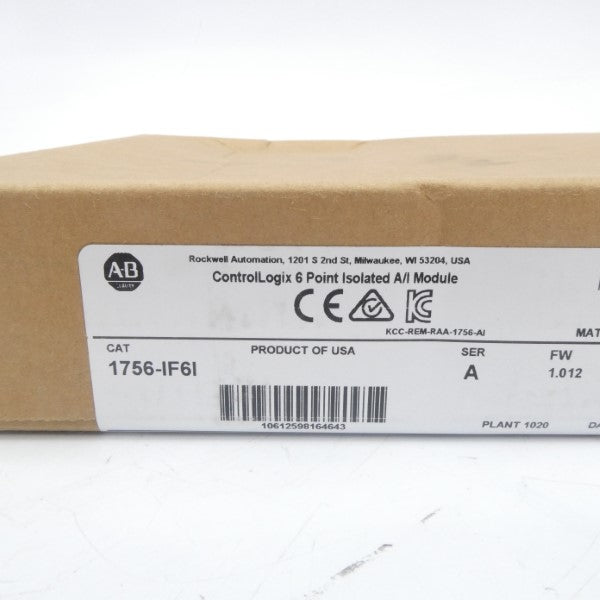 ALLEN BRADLEY 1756-IF6I SER. A F/W 1.012 DATE: 2016 NSFS