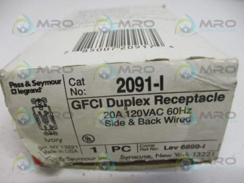 PASS & SEYMOUR TRADEMASTER 2091-I GFCI DUPLEX RECEPTACLE NSMP