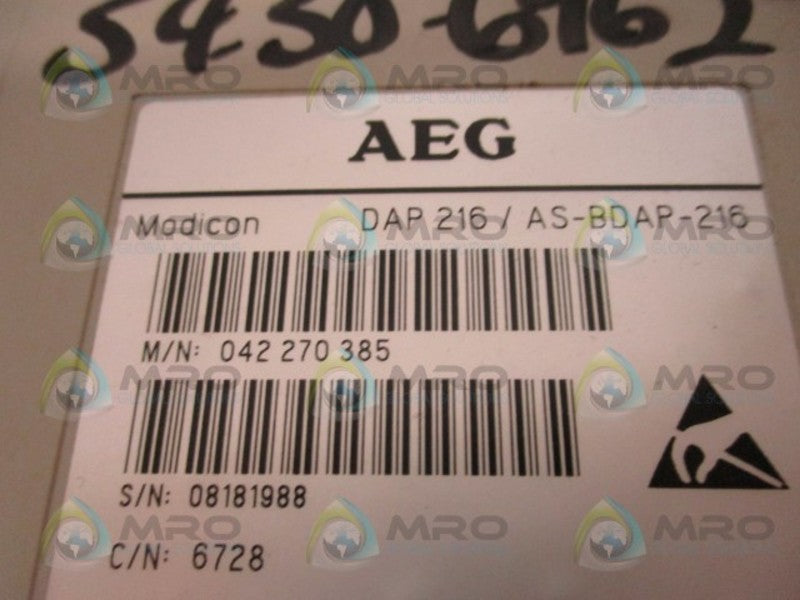AEG MODICON DAP216/AS-BDAP-216 OUTPUT MODULE UNMP