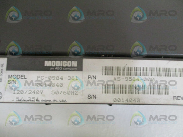 AEG MODICON PC-0984-381 AS-9584-000 PROGRAMMABLE CONTROLLER MODULE UNMP