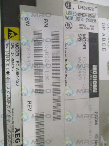 AEG MODICON PC-A984-120 CPU MODULE NSNP