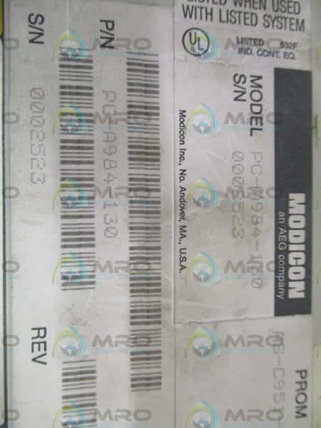 AEG MODICON PC-A984-130 CPU 4K MEMORY MODULE UNMP