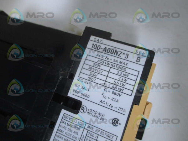 ALLEN BRADLEY 100-A09NZ243 SER. B CONTACTOR  UNMP