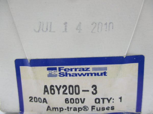 FERRAZ SHAWMUT A6Y200-3 600VAC 200A (WHITE) NSFS