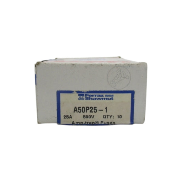 FERRAZ SHAWMUT A50P25-1 500VAC 25A (PKG OF 10) (WHITE) NSFS