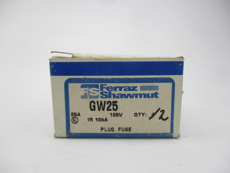 FERRAZ SHAWMUT GW25 125VAC 25A (PKG OF 2) (WHITE) NSMP