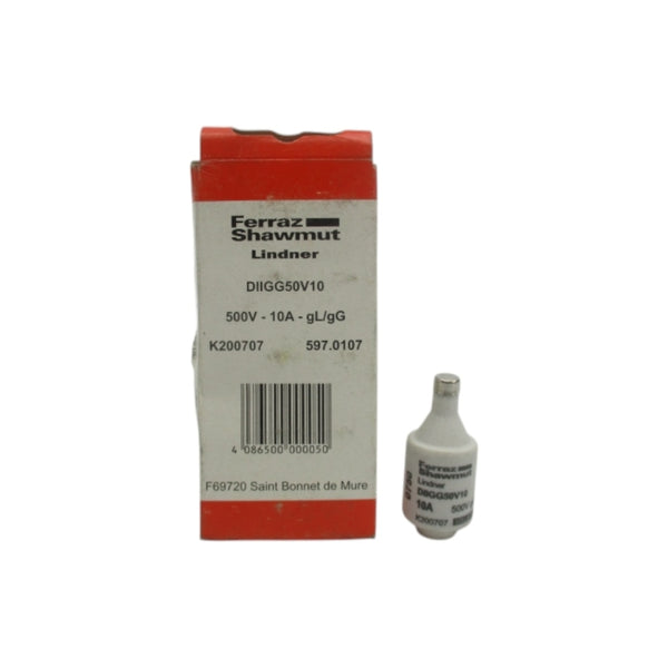 FERRAZ SHAWMUT DIIGG50V10 500V 10A (PKG OF 5) (WH/RD) NSMP