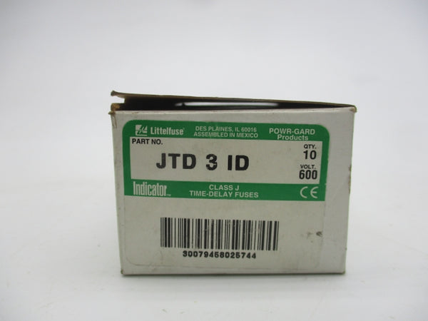 LITTELFUSE JTD3ID 600VAC 3A (PKG OF 10) (WH/GR) NSMP