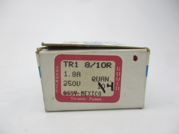 GOULD SHAWMUT TR1-8/10R 250VAC 1-8/10A (PKG OF 4) (WH/PK) NSMP