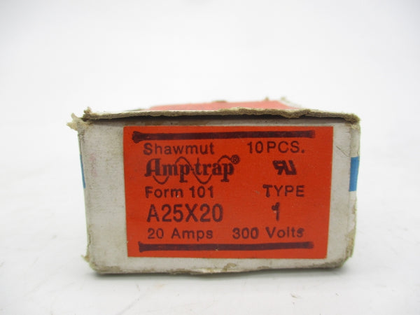 GOULD SHAWMUT A25X20 300VAC 20A (PKG OF 10) (WH/OR) NSMP