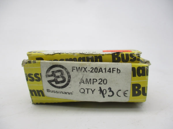 BUSSMANN FWX-20A14FB 250VAC 20A (PKG OF 3) (YL/WH) NSMP