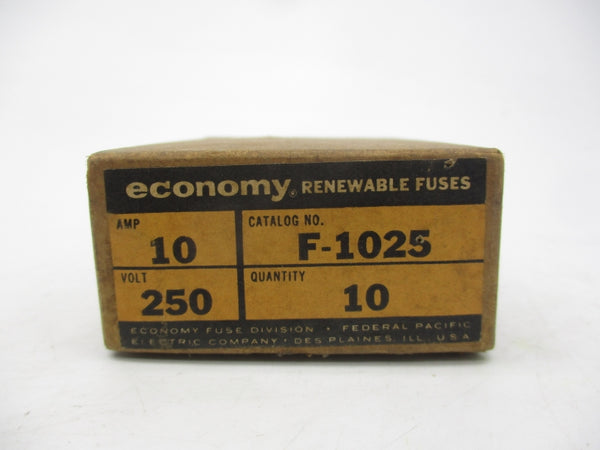 FEDERAL PACIFIC ELECTRIC F-1025 250VAC 10A (PKG OF 10) NSMP
