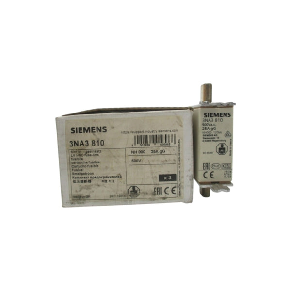 SIEMENS 3NA3810 500V 25A (PKG OF 3) NSMP