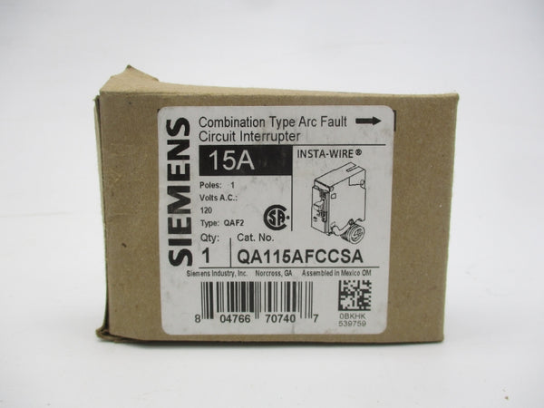 SIEMENS QA115AFCCSA 120VAC 15A (AS PICTURED) NSMP