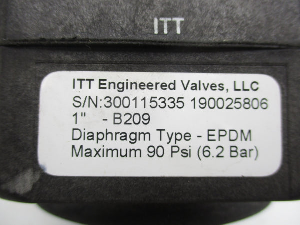 ITT ENGINEERED 1-N-EPDM-B209 90PSI 1" NSNP