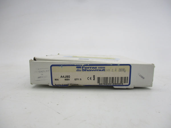 FERRAZ SHAWMUT A4J80 600VAC 80A (PKG OF 5) (WH/OR) NSMP