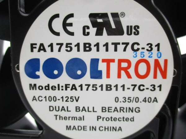 COOLTRON FA1751B11T7C-31 100-125VAC 0.35-0.40A NSNP
