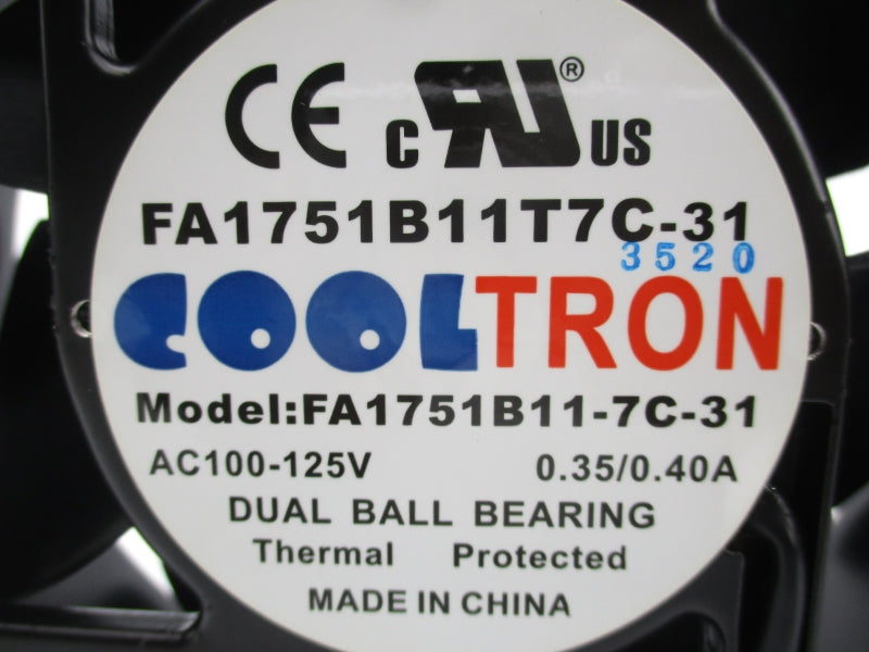 COOLTRON FA1751B11T7C-31 100-125VAC 0.35-0.40A NSNP