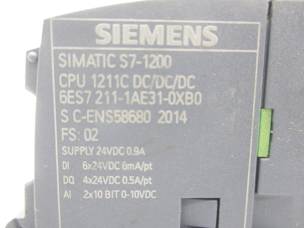 SIEMENS 6ES7211-1AE31-0XB0 24VDC 0.9A NSNP
