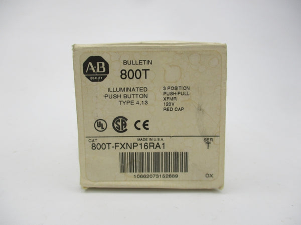 ALLEN BRADLEY 800T-FXNP16RA1 SER. T 120V (WH) NSMP
