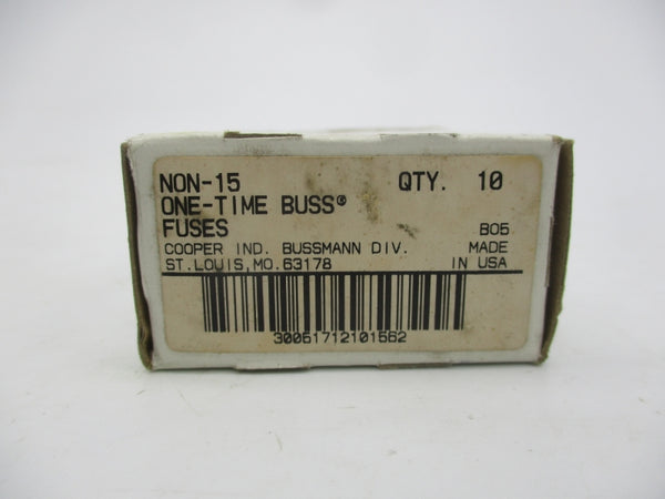 BUSSMANN NON-15 250VAC 15A (PKG OF 10) (WH/BL) NSMP