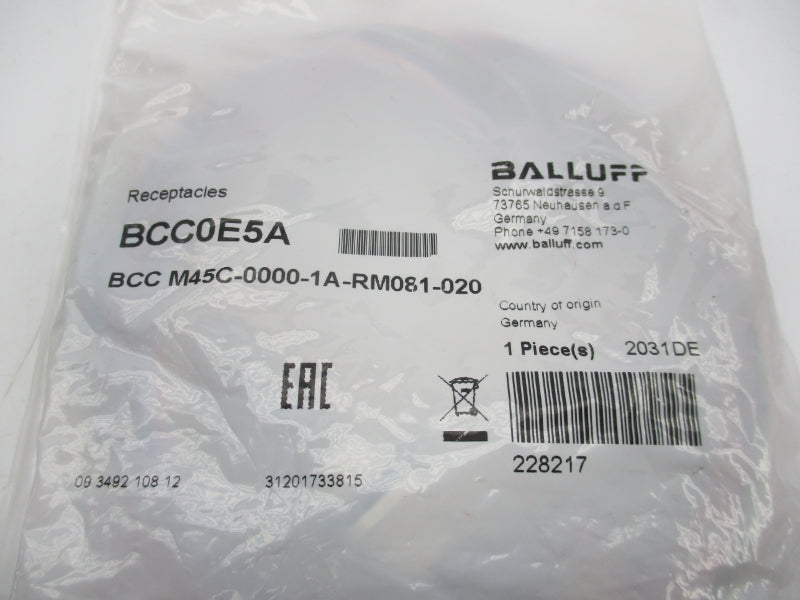 BALLUFF BCC0E5A BCCM45C-0000-1A-RM081-020 NSMP