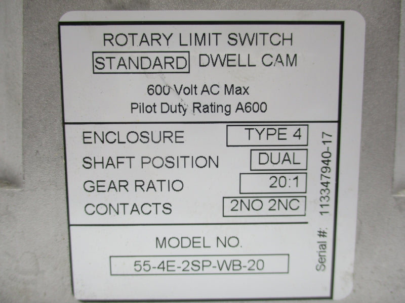 HUBBELL 55-4E-2SP-WB-20 600VAC NSNP