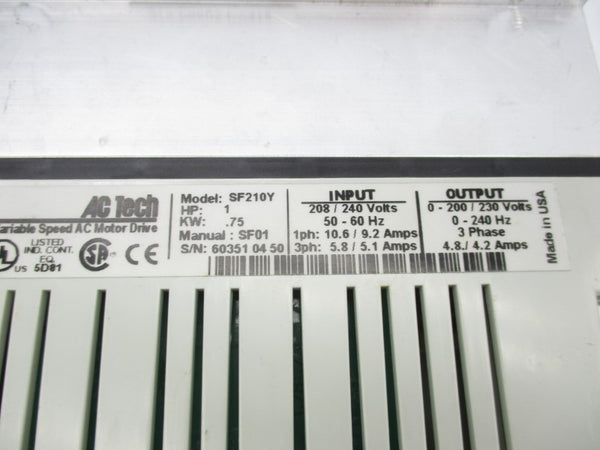 AC TECH SF210Y 208/240V 9.2A NSMP