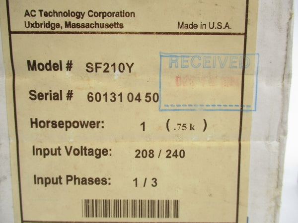 AC TECH SF210Y 208/240V 9.2A NSMP