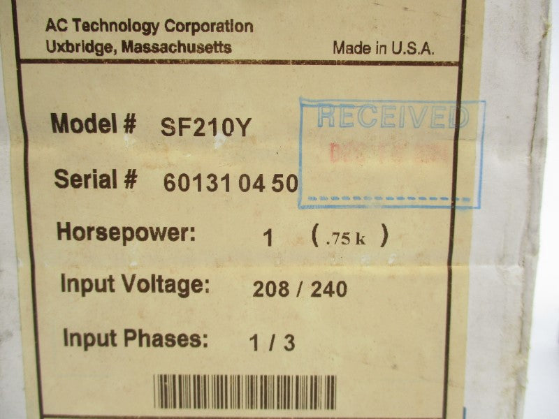 AC TECH SF210Y 208/240V 9.2A NSMP